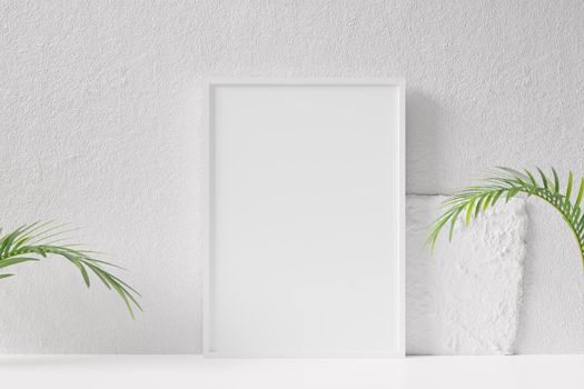 Photo or poster frame mockup suitable for 8.5 x 11 format. 3D rendering.