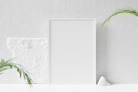 Photo or poster frame mockup suitable for 8.5 x 11 format. 3D rendering.