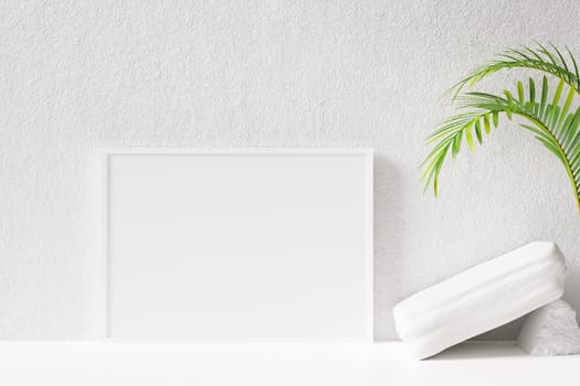 Photo or poster frame mockup suitable for 8.5 x 11 format. 3D rendering.