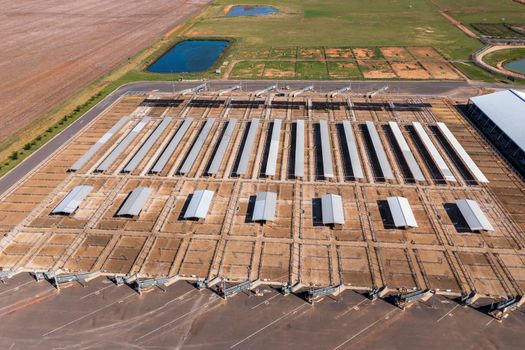 The Central West Livestock Exchange sale yards near Forbes in regional New South Wales in Australia