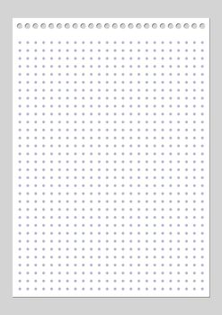 Grid paper. Dotted grid on white background. Abstract dotted transparent illustration with dots. White geometric pattern for school, copybooks, notebooks, diary, notes, banners, print, books.