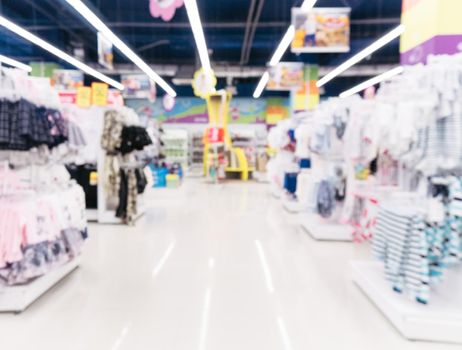 Blurred of kids toy store background with bokhe