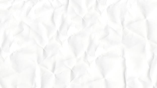 Crumpled large white sheet of paper close-up