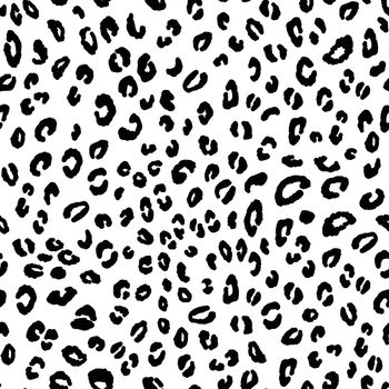 Abstract modern leopard seamless pattern. Animals trendy background. Black and white decorative vector illustration for print, card, postcard, fabric, textile. Modern ornament of stylized skin.