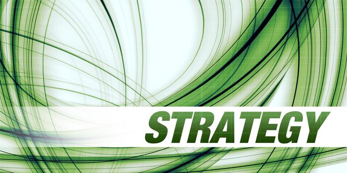 Strategy Concept on Green Abstract Background