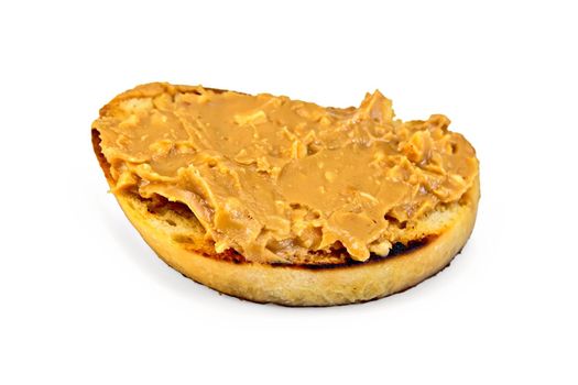 Sandwich with peanut butter isolated on a white background