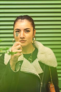 young woman with his new real estate key