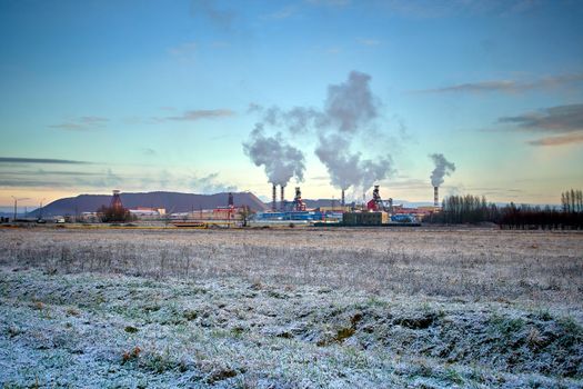 Potash plant, production of potash ore. Industrial landscape. Belarus, Soligorsk