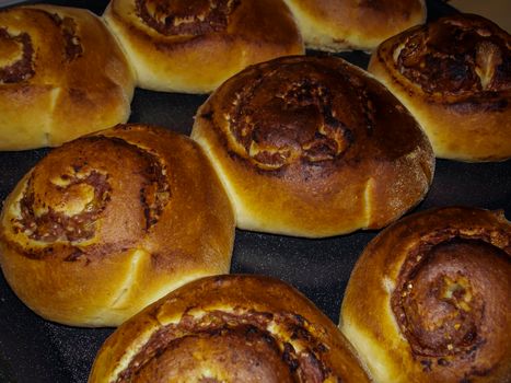 Healthy cinnamon rolls macro close up