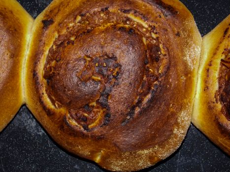 Healthy cinnamon rolls macro close up