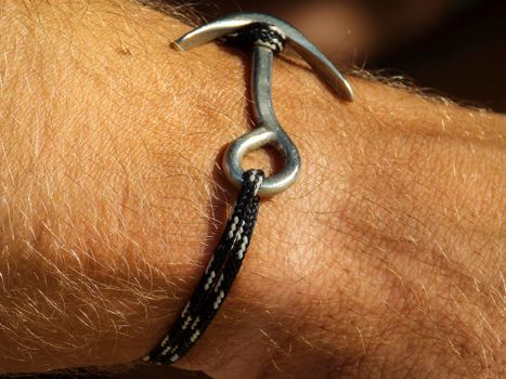 Men's Anchor Bracelet Close Up