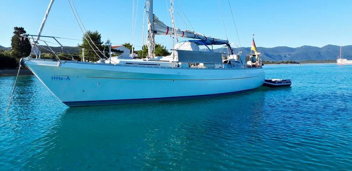 Anchored Luxury Boat In Marine