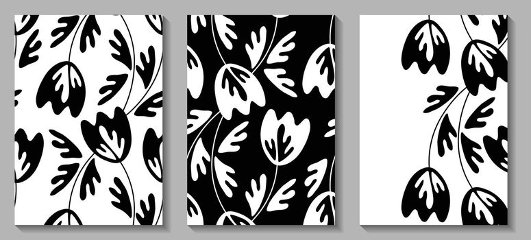 Floral web banner with traditional folk art ornament. Nature concept design. Modern floral collection of contemporary posters. Vector illustration for social media, print, postcard. Scandinavian style