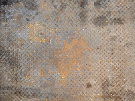 dirty skid proof rusted steel sheet texture and background.