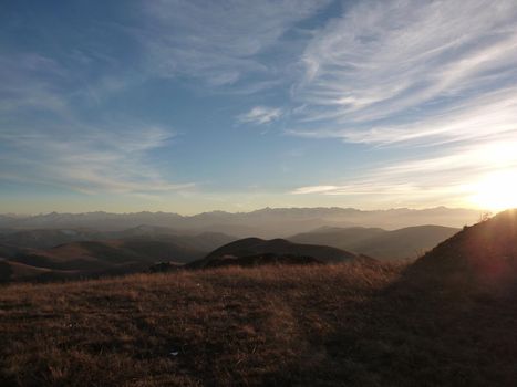 Summer sunset, nature of the North Caucasus. High quality photo