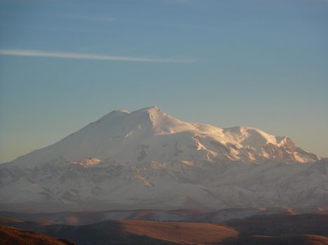 Snow Mountain Elbrus. North Caucasus, Kabardino-Balkar Republic. High quality photo