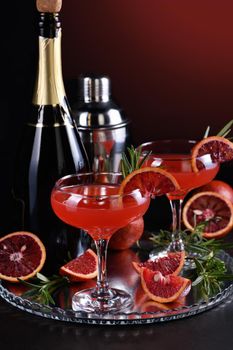 Bloody orange citrus champagne cocktail. Delicious, classy drink that everyone at your   party will love