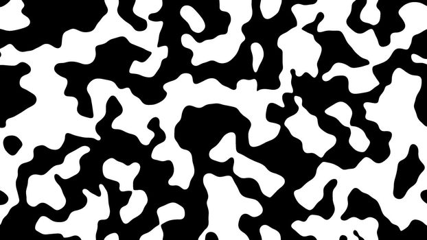 Drawing in the form of zigzag black spots on a white background