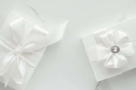 Romantic celebration, lifestyle and holiday present concept - Luxury wedding gifts on marble