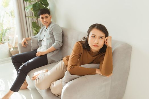 Young couple in quarrel at home