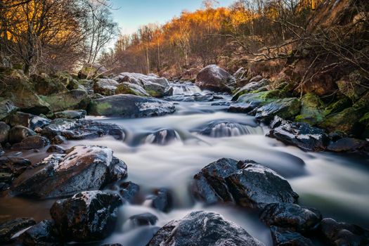 A fine cold winter day capturing a long exposure of this river stream