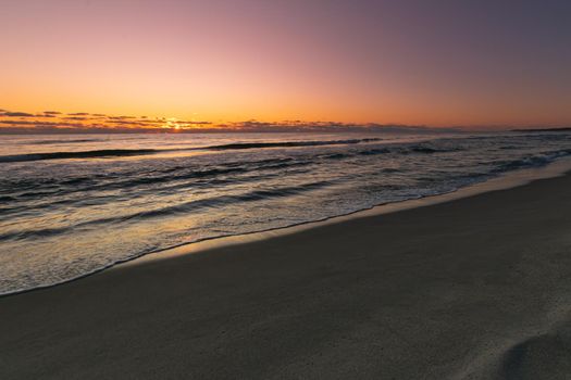 Sunset at Orre beach - late autumn in Stavanger, Norway