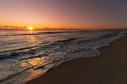 Sunset at Orre beach - late autumn in Stavanger, Norway