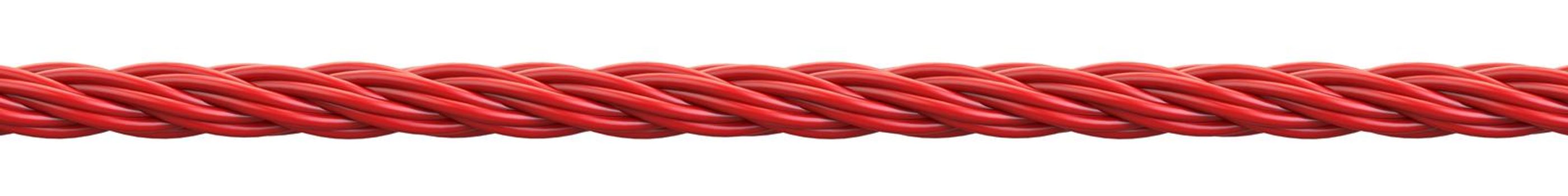 Red rope 3D render illustration isolated on white background