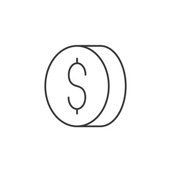 Coin Related Vector Line Icon. Sign Isolated on the White Background. Editable Stroke EPS file. Vector illustration.