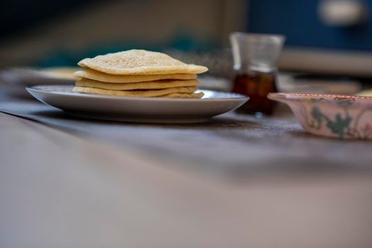 Atayef Qatayef, katayef is an Arab dessert commonly served during the month of Ramadan. Middle Eastern pancakes. High quality photo