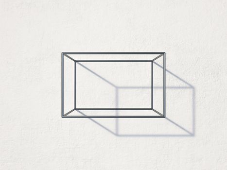 Single rectangular shaped wall rack 3D render illustration isolated on white background