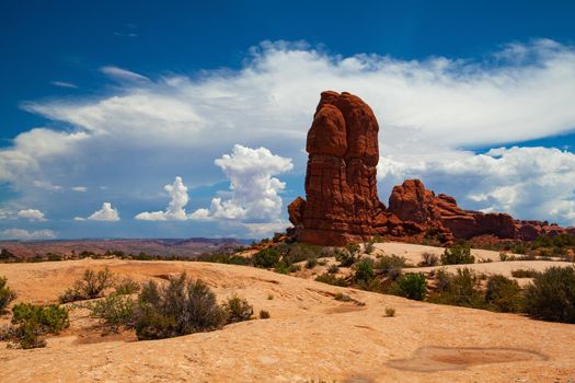 Arches National Park, Moab,Utah,USA.  Bordered by the Colorado River in the southeast, it is known as the site of more than 2,000 natural sandstone arches