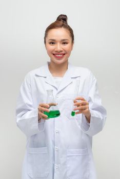 asian Researcher working with chemicals