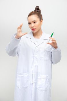 asian Researcher working with chemicals