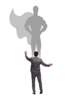 Businessman with aspiration of becoming superhero