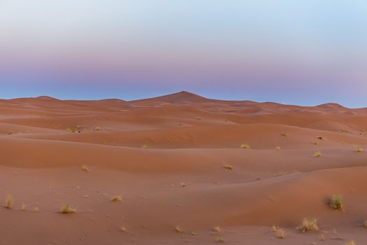 Dunes in the desert of Sahara, Morocco.