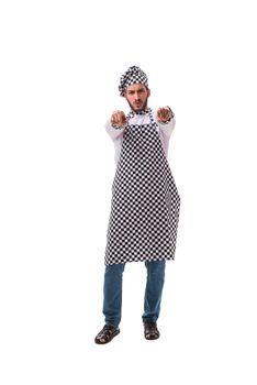 Male cook isolated on the white background