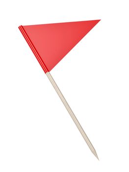 Red triangle toothpick flag, isolated on white background