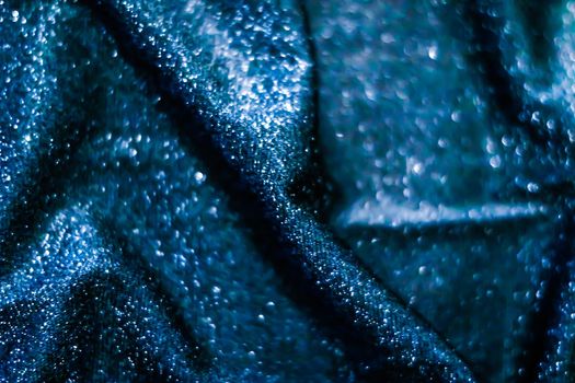 Luxe glowing texture, night club branding and New Years party concept - Blue holiday sparkling glitter abstract background, luxury shiny fabric material for glamour design and festive invitation