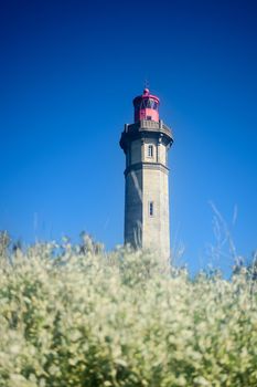 Phare des Baleines in Saint-Clément-des-Baleines on the isle of  ile de Ré in France  on a sunny day during summer