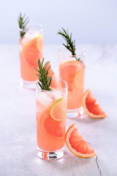 Fresh lime and rosemary in combination with fresh grapefruit juice and tequila. This cocktail is full of vibrant citrus flavors and aromatic herbs, showcasing the best of winter seasonal fruits.