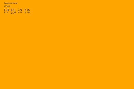 Abstract uniform Orange rectangular background, template for design. Numeric color designation in the upper left corner