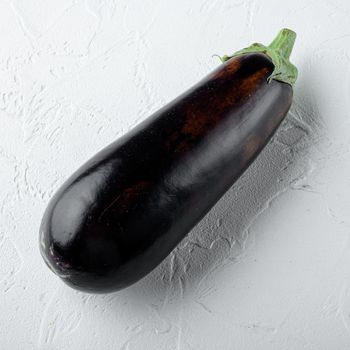 Eggplant, aubergine organic ripe whole vegetables set, square format, on white stone background