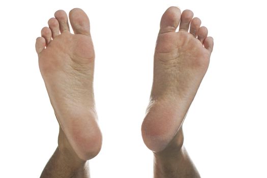 Human Soles of the feet isolated on White Background.