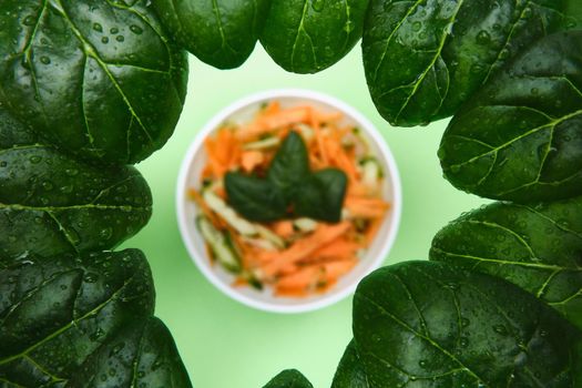 Carrot, Cucumber and Spinach Salad