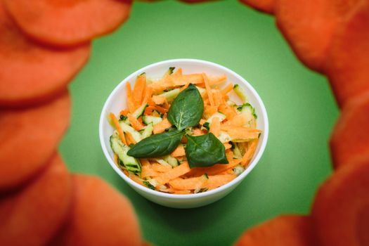 Carrot, Cucumber and Spinach Salad