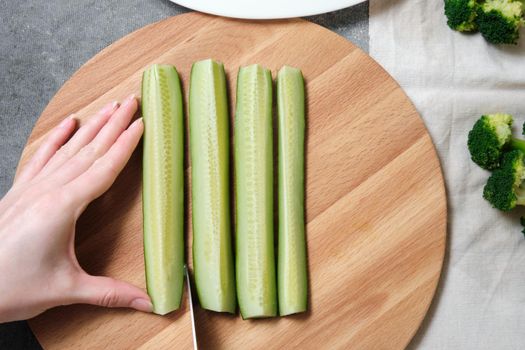 Cucumber cut into several pieces