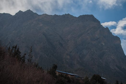 Mountain by Pisang, trekking Annapurna circuit, Himalaya, Nepal, Asia