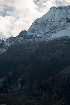 Mountains trekking Annapurna circuit, Marshyangdi river valley, Himalaya, Nepal, Asia