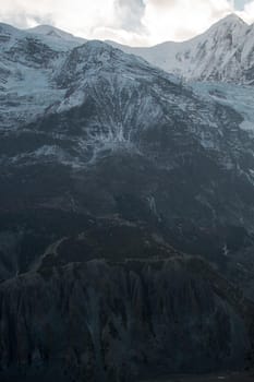 Mountains trekking Annapurna circuit, Marshyangdi river valley, Himalaya, Nepal, Asia